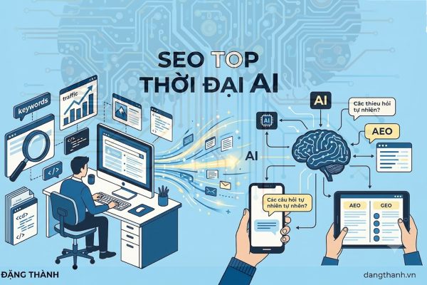 Minh họa dịch vụ SEO Website kết hợp AI Search cho doanh nghiệp