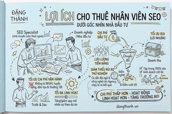 Doanh nghiệp đánh giá mô hình thuê nhân viên SEO và kế hoạch tối ưu website.