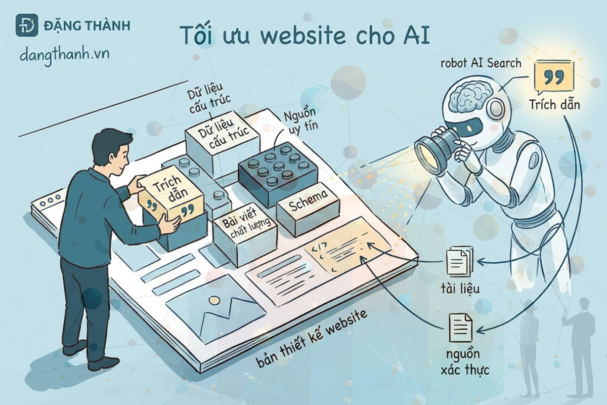 Khác với SEO truyền thống, GEO (Generative Engine Optimization) tập trung vào việc tối ưu dữ liệu, nguồn kiểm chứng và độ tin cậy để hệ thống AI Search dễ dàng trích dẫn làm nguồn tham khảo.